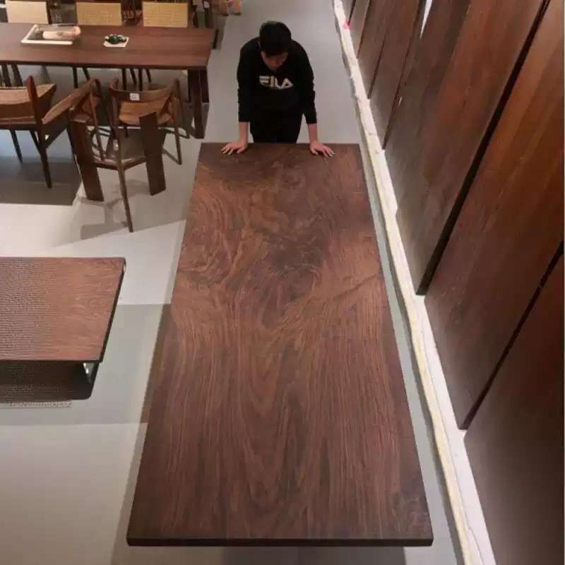 北美黑胡桃实木大板客厅长书桌家用阳台原木餐桌工作台整板书台面
