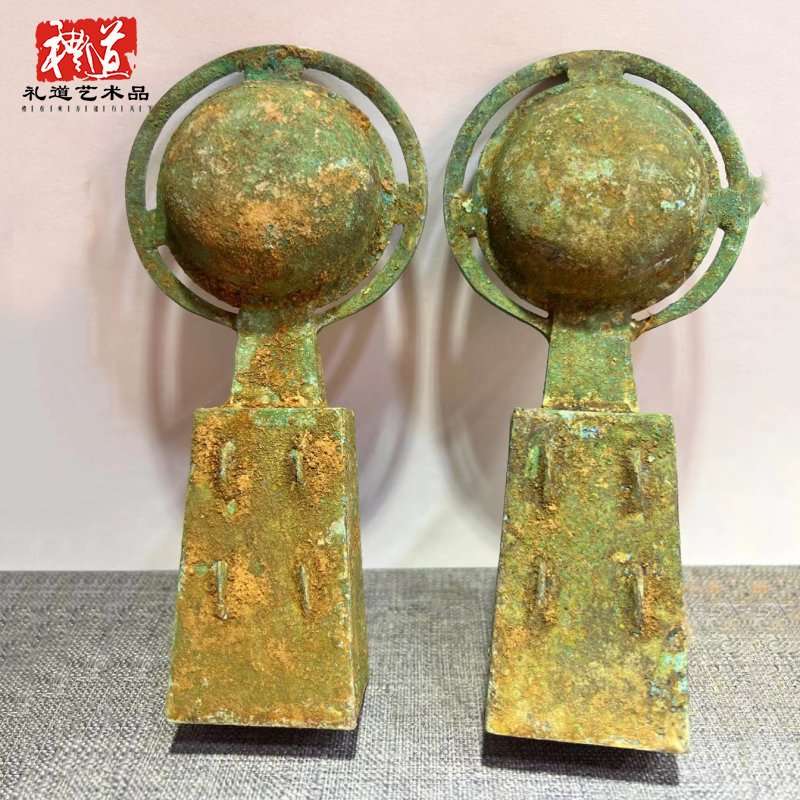 仿古做旧青铜器西周车器銮铃摆件古代马车装饰配件影视道具博物馆