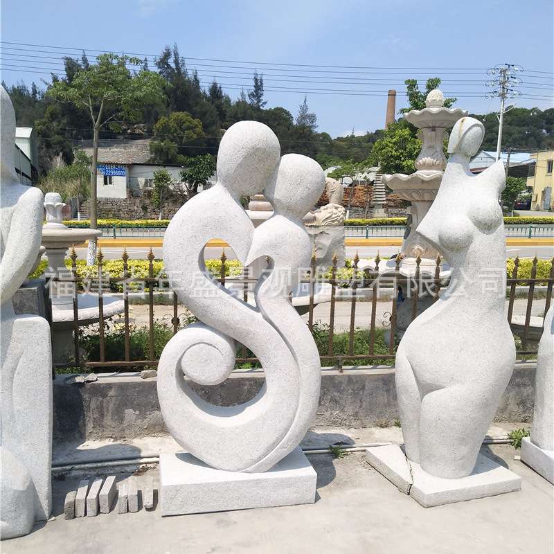 花岗岩抽象人物雕塑 公园广场雕塑 户外石雕艺术品摆件 厂家现货
