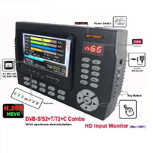 出口版4.3寸Combo(S2+T2+C)频谱分析寻星仪HD显示器监视器259ST