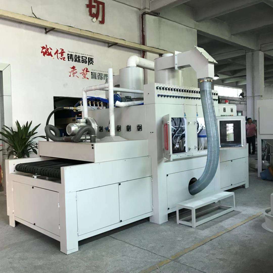 工厂直销全自动吹砂机木材家具去毛刺自动喷砂大型家私木板喷砂机