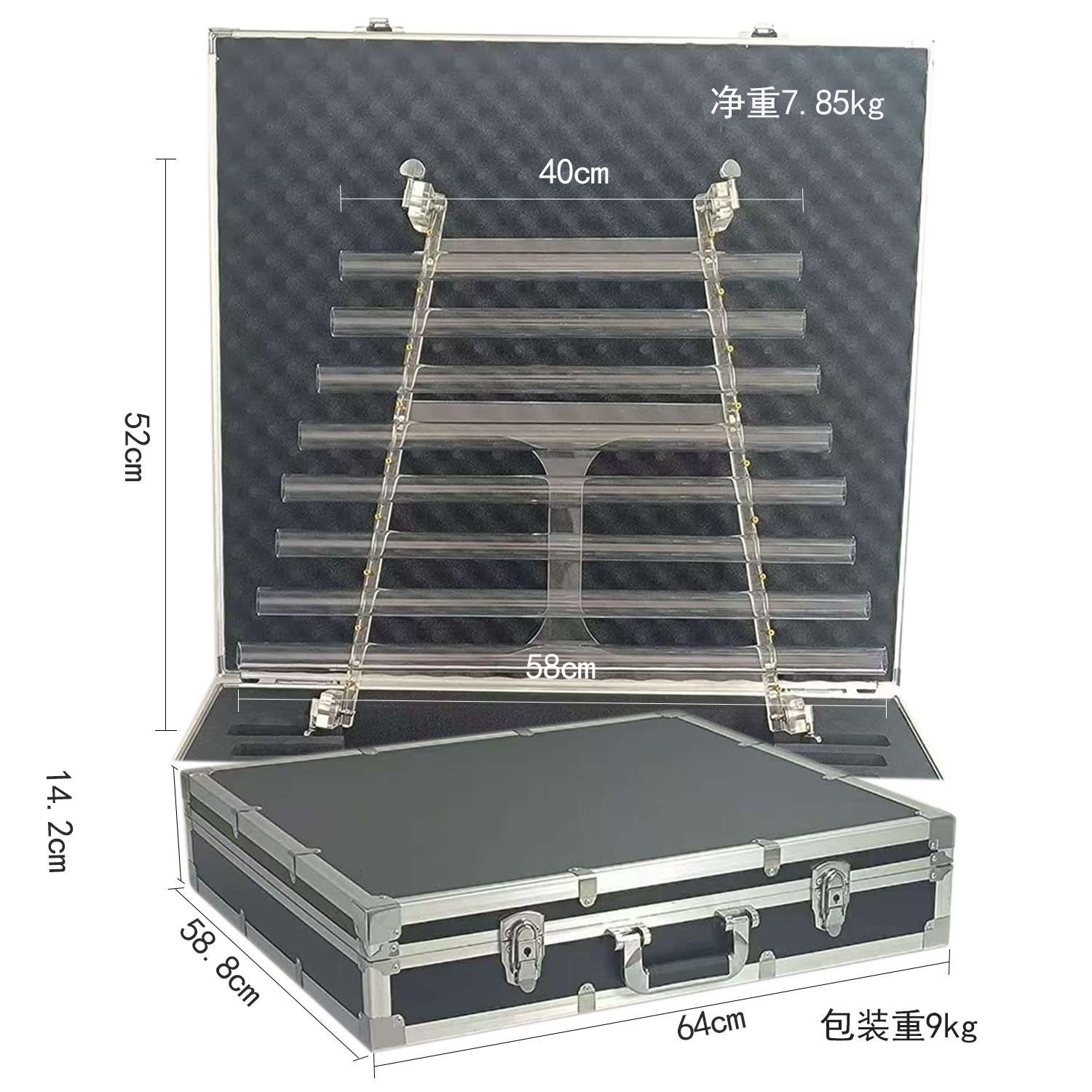 水晶竖琴大号带手提箱打击棒入门打击石英乐器减压新手音乐演奏型