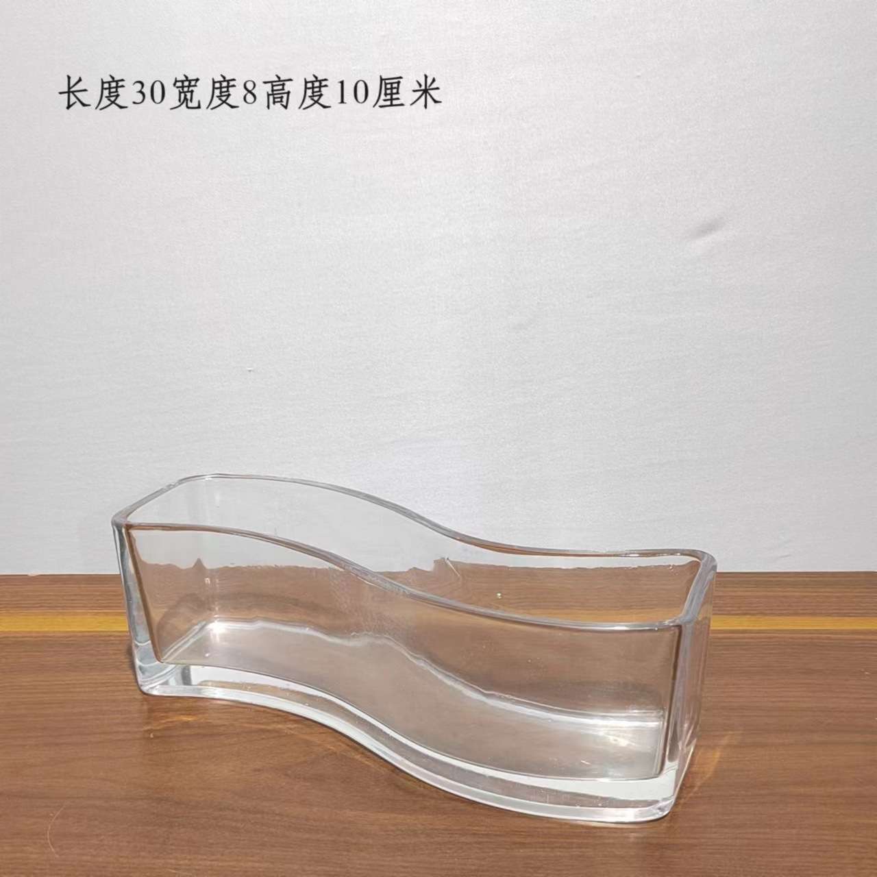 现代简约椭圆缸透明长方缸花瓶摆件家居样板房阳台水养绿萝摆件
