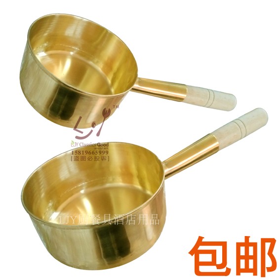 纯铜水瓢水舀子大号铜瓢铜瓢铜水勺黄铜大勺黄铜勺加厚铜水壳工业