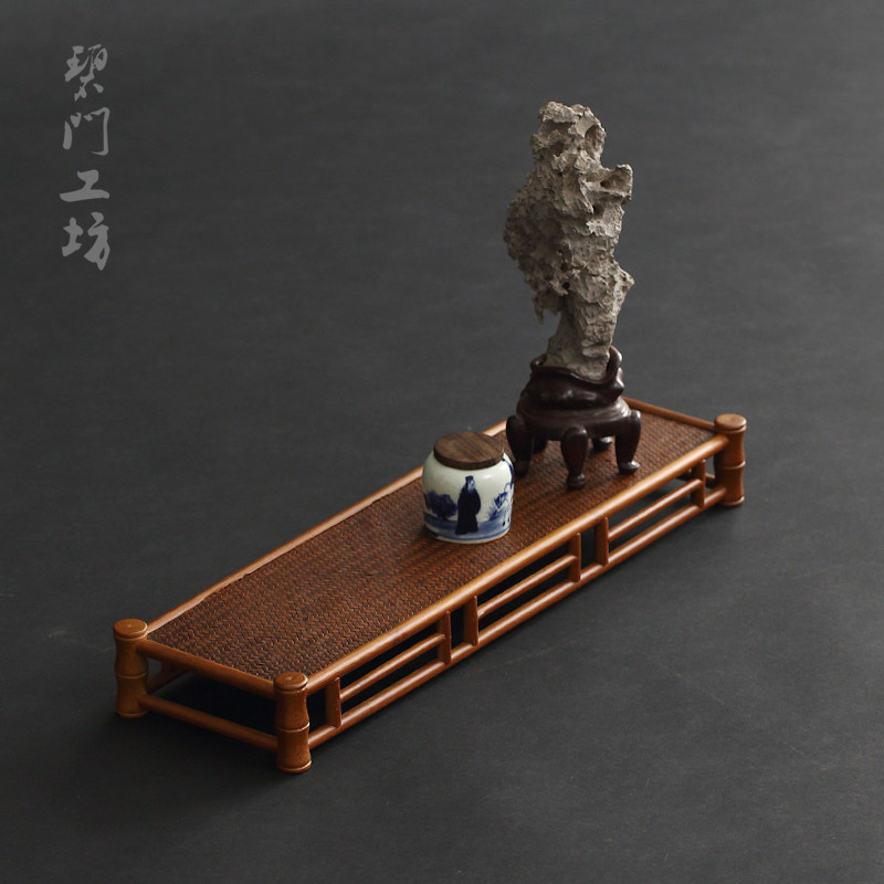竹制席面茶杯架展示收纳两用晾杯架功夫茶具茶壶茶架茶桌杯垫竹排
