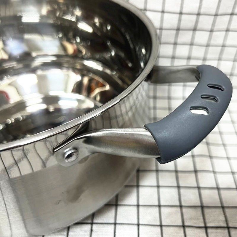 圣乐仕304不锈钢蒸锅 单层蒸锅汤锅煮饭锅22cm-24cm-26cm电磁明火
