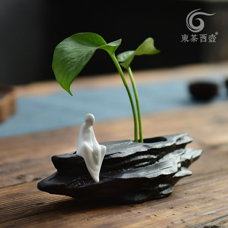 黑陶花插袖珍小花瓶台面客厅桌面摆件家用禅意小花器花插水培花盆