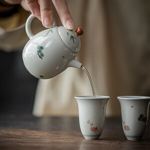 舍己宜物秘青复古茶壶手工陶瓷龙旦壶釉下彩手绘单壶带过滤功夫茶