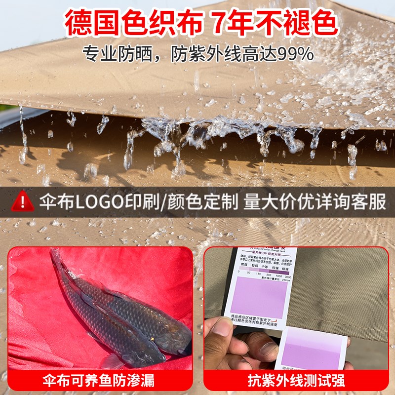 户外遮阳伞庭院露天阳台别墅花园大太阳伞棚商用室外五吊杆罗马伞