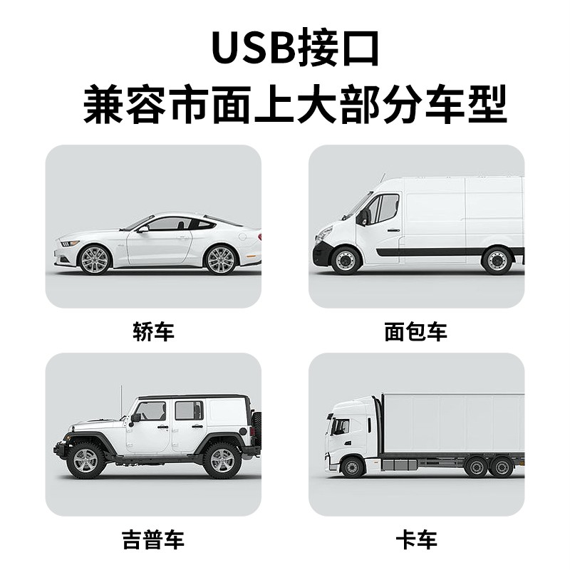 车载风扇汽车后背吹风散热12v24伏货车制冷空调usb车用静音电风扇