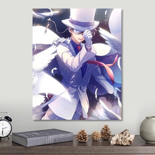 柯南diy手工数字油画基德填充灰原哀儿童油彩画动漫定制装饰丙烯
