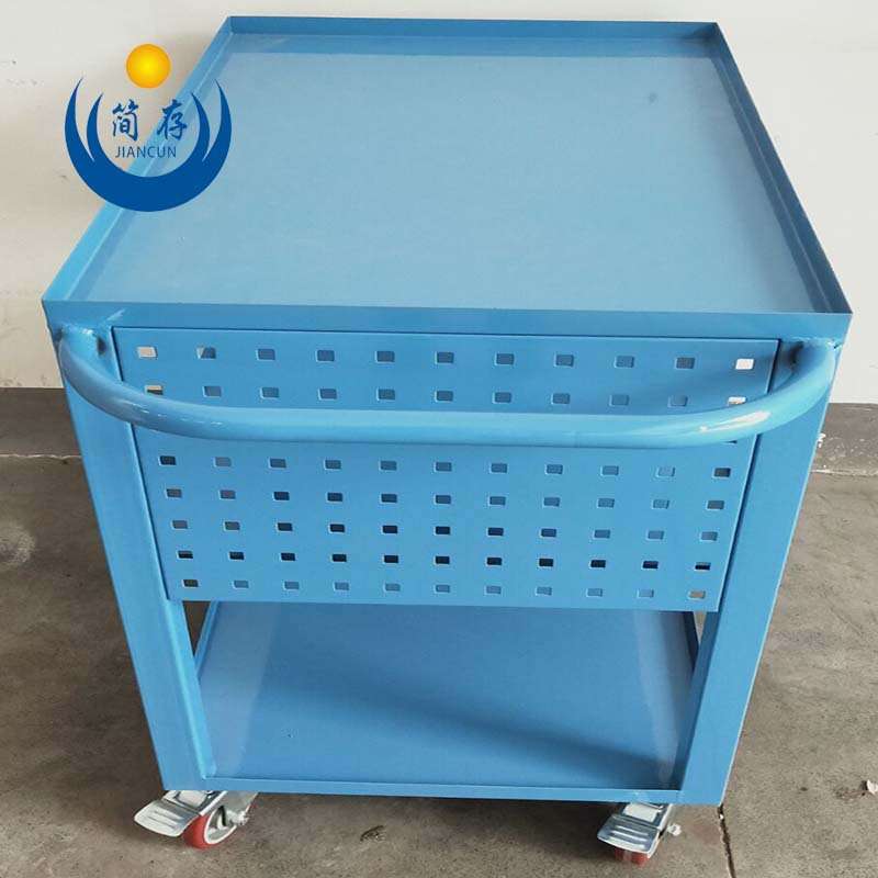 三层折边维修推车带方孔工具挂板存放架汽车厂专用作业车钢制推车