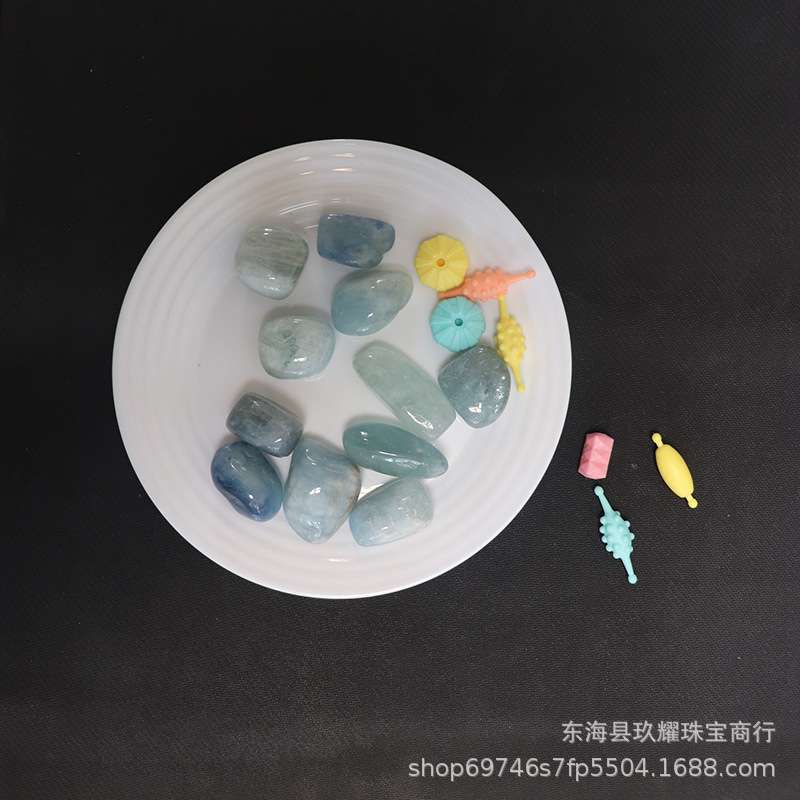 天然海蓝宝碎石 鱼缸花盆装饰用品 小石子水晶碎石