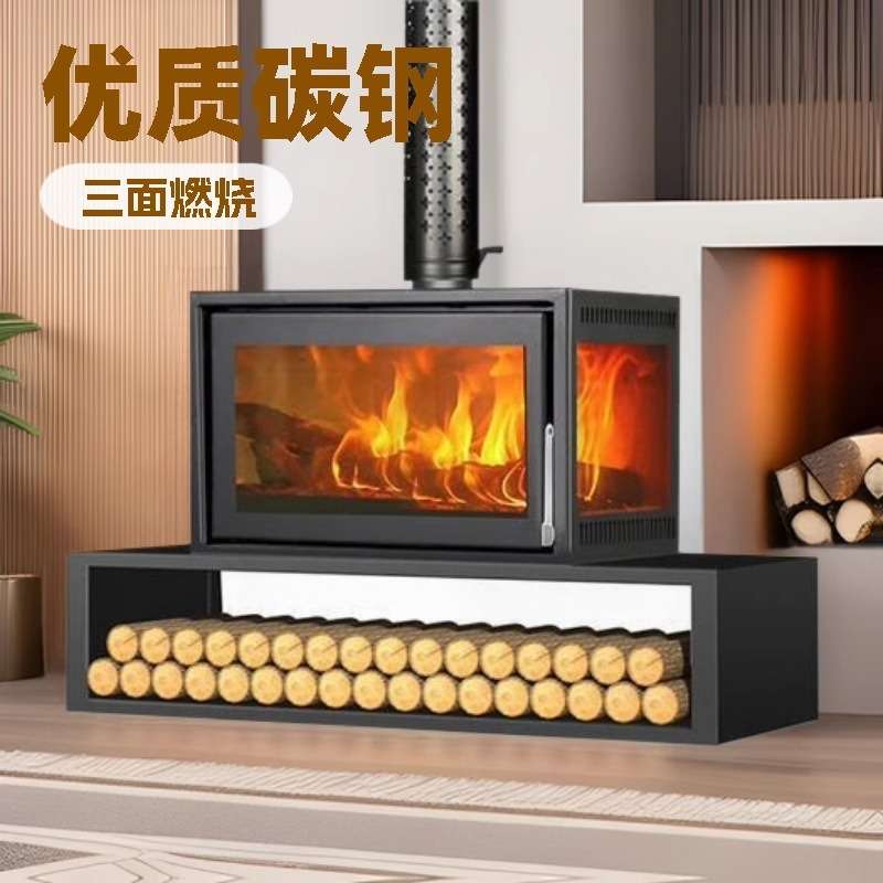 欧式观火真火壁炉火炉家用取暖炉别墅自建房落地式燃木柴烧火壁炉