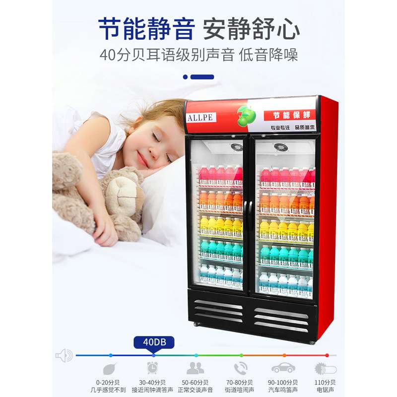 透明冷藏柜保鲜展示柜冰箱商用便利店超市饮料冰箱双开门啤酒冰柜