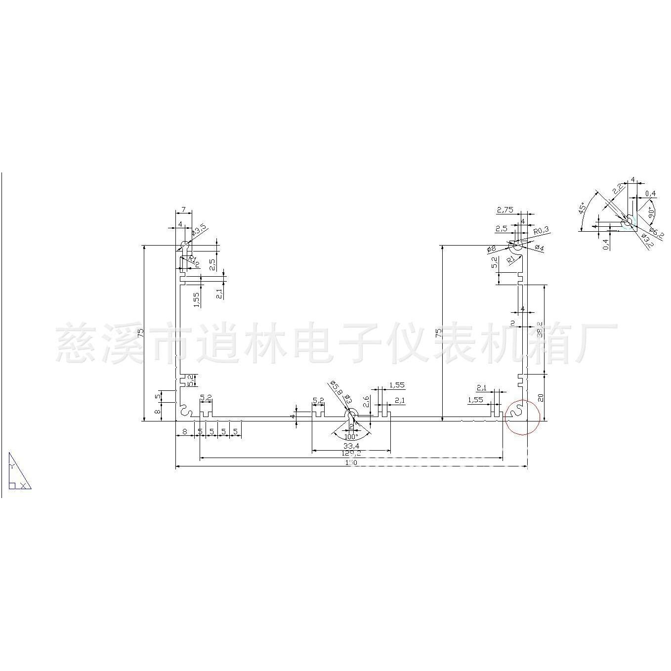 分体铝型材外壳 屏蔽壳 接线铝壳93号150.5*151*200手持式铝外壳