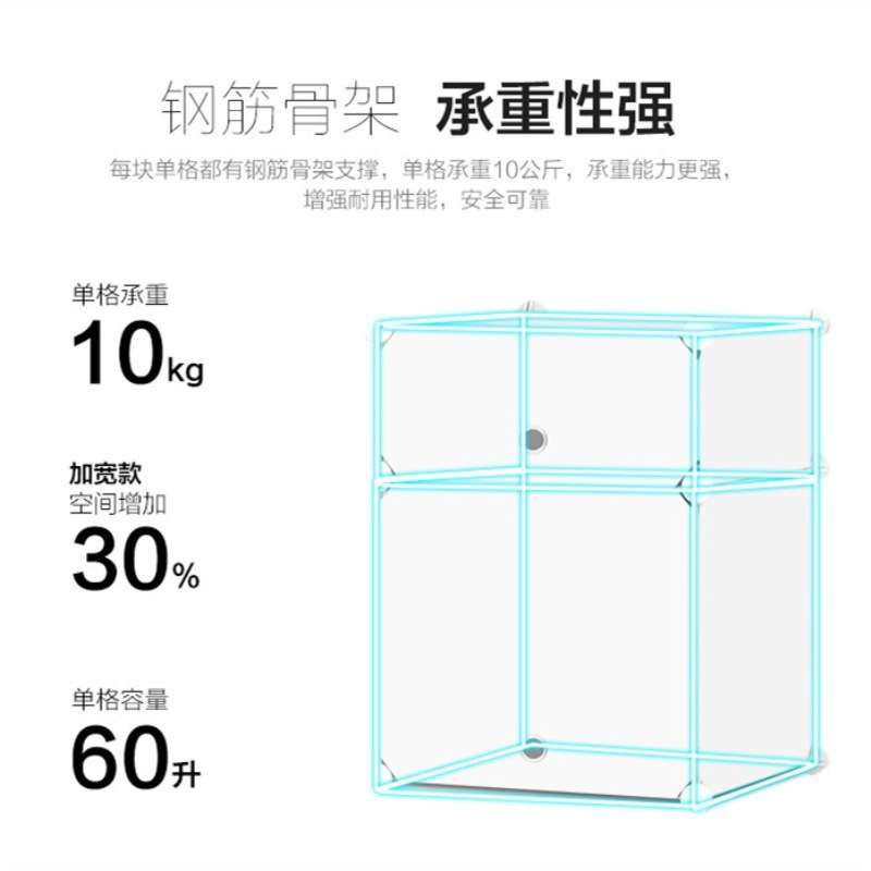 现代简约简易床头柜迷你组装收纳柜PP带门储物小柜子收纳柜收