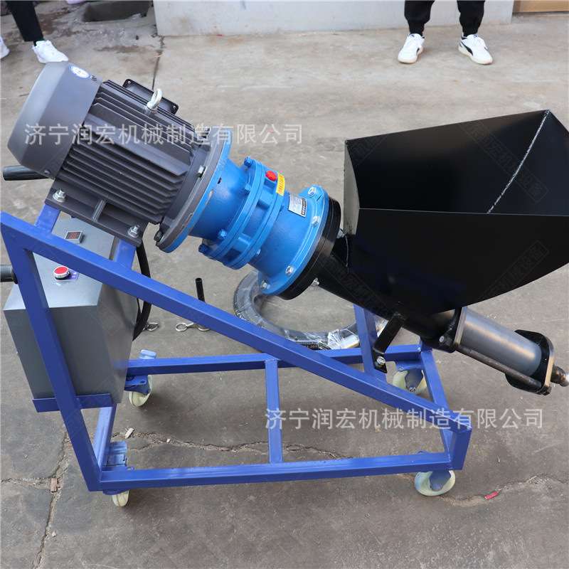 建筑工程380V门窗灌缝机墙体加固模具沙子灌料移动式压力螺杆泵