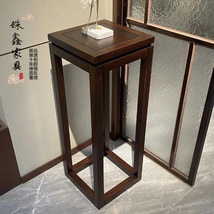 宋式美学黑檀木花架中式客厅落地仿古置物架实木花几盆景架子阳台图片