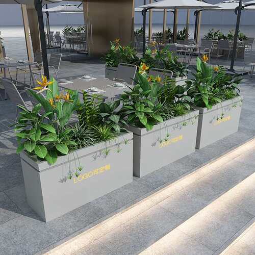 户外花箱不锈钢花槽庭院隔断花坛外摆组合长方形围栏市政金属成品