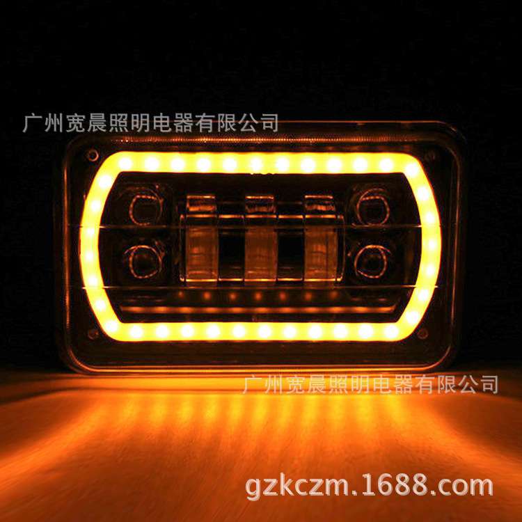 电商热卖4x6 led 5寸方灯 皮卡车越野车前照灯带日行转向灯