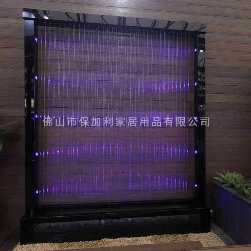 园林景观水景流水喷泉拉线水帘水幕墙装饰办公酒店大堂工程流水墙