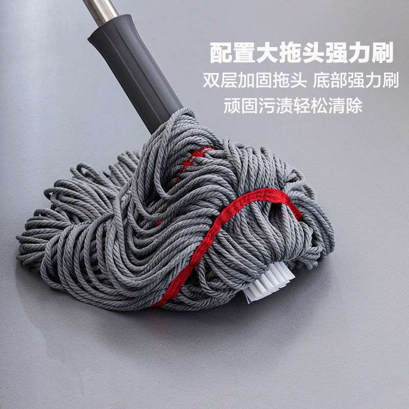 茶花可拆卸自拧水拖把家用旋转普通地拖墩布免手洗长杆懒人挤水拖