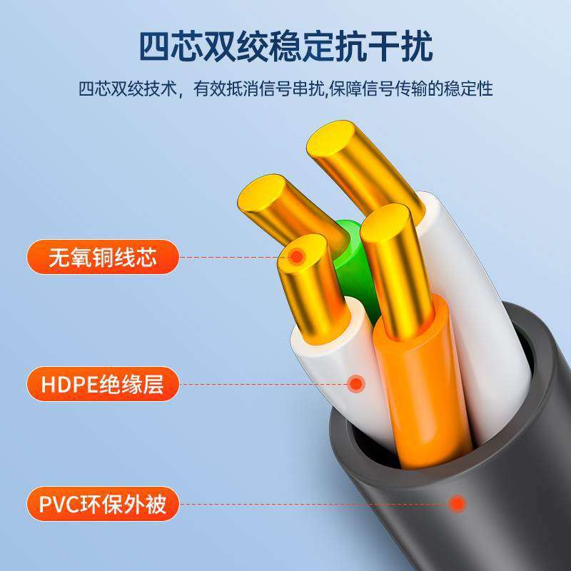 山泽(SAMZHE)电话线2芯单股4芯双股2芯纯铜线芯跳线语音专线