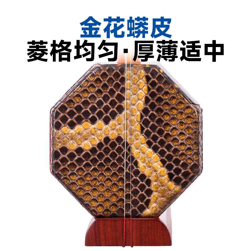 北京星海非洲紫檀木中胡8712星海紫檀八角中音二胡专业弯头中胡