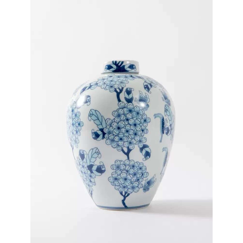 青花瓷花瓶陶瓷花瓶中式客厅插花装饰品电视柜家居摆件罐子