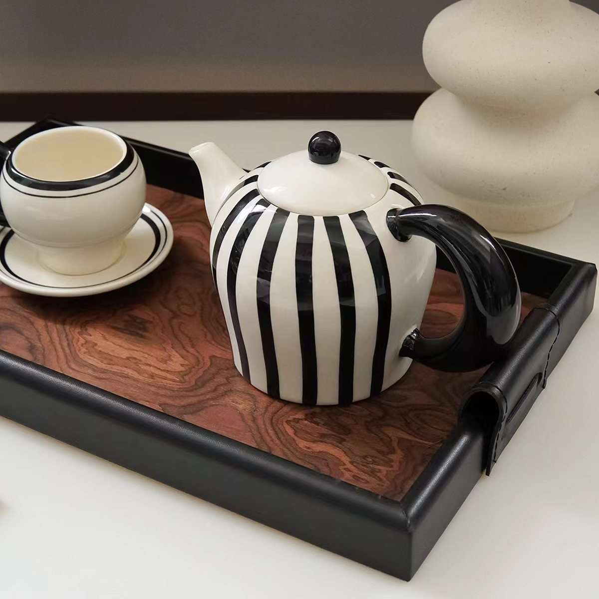 创意中古花茶具复古风家用冷水水壶套装下午茶情侣咖啡杯碟套装