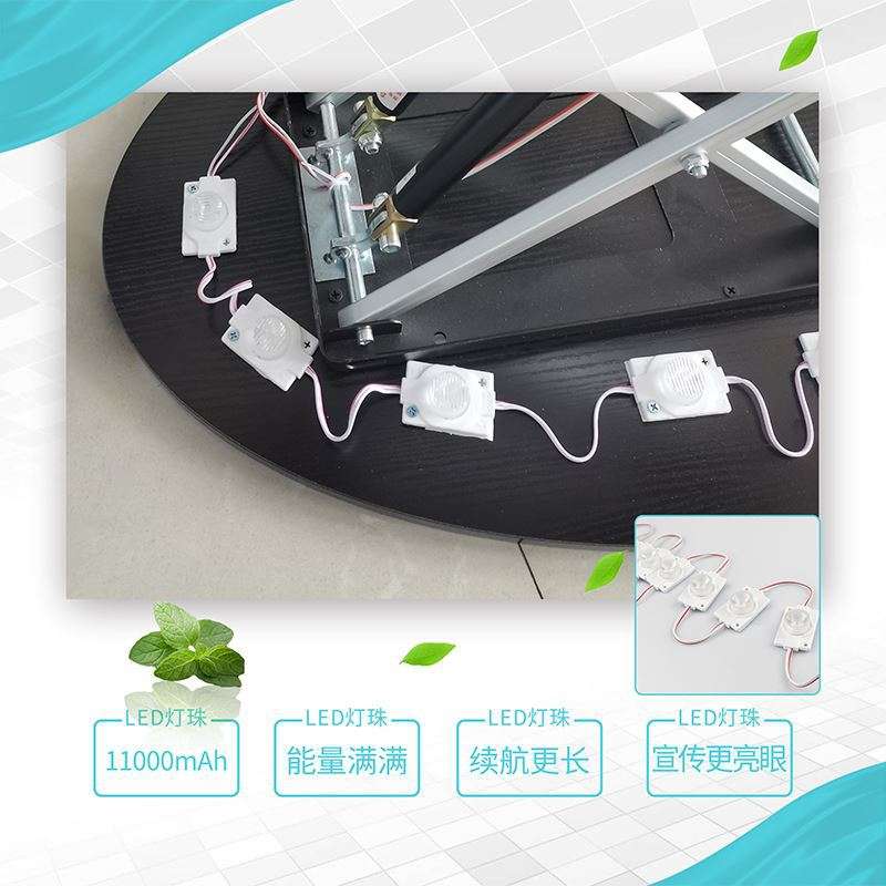 自动液压升降促销台LED发光拍拍桌前台铝合金折叠广告活动展示架