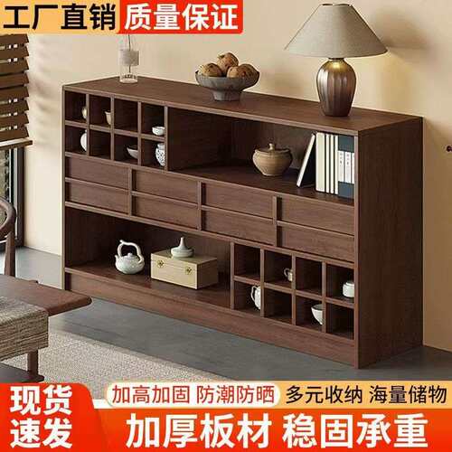 新款餐边柜中式茶水柜博古架置物架复古风展示架子简约收纳柜家用