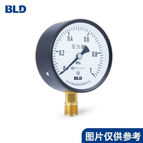北京布莱迪一般压力表Y-060 -0.1～0MPa 2.5级M14X1.5径向压力表