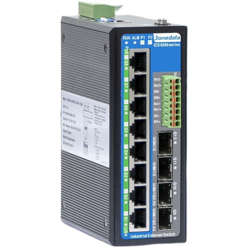 3onedata IES6300-8GT2GS2HS-2P48 三旺千兆网管工业以太网SWITCH