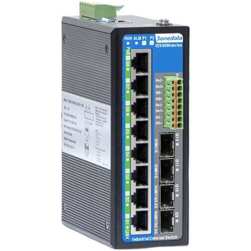 3onedata IES6300-8GT2GS2HS-2P48 三旺千兆网管工业以太网SWITCH