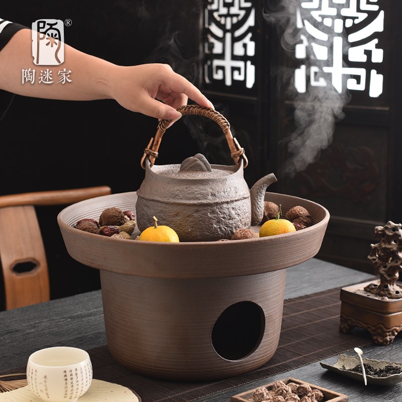陶迷粗陶大号围炉煮茶烧烤炭炉家用聚友炉港式打边炉明火干烧耐热