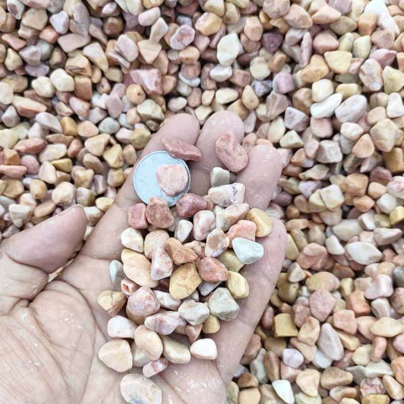 红黄水洗石 厂家 黄色洗米石胶粘石盆栽铺面园林造景小石子
