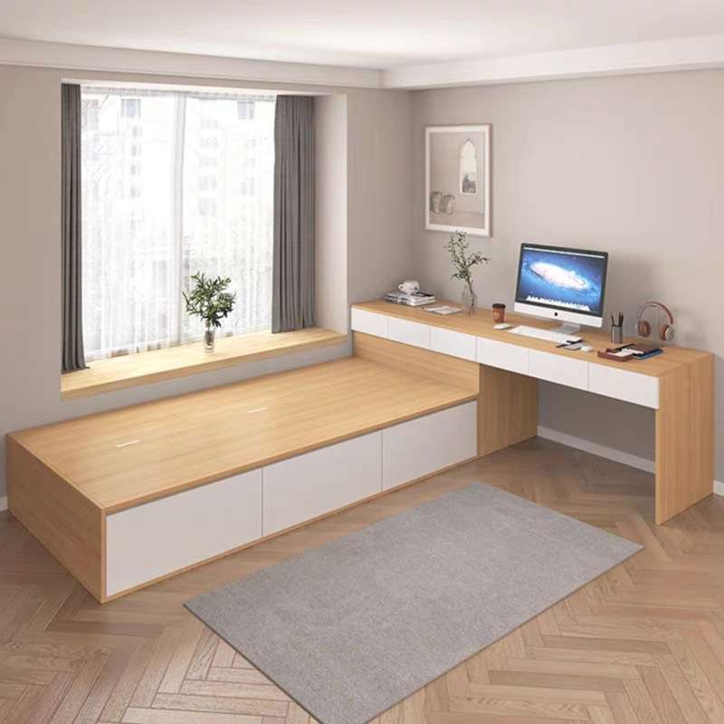 歌雷家具简约小户型整体书桌书柜榻榻米省空间储物床床柜组合一体