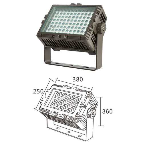 LED200W240W方形投光灯高光效RGBL全彩山体染色园林古迹文旅楼宇