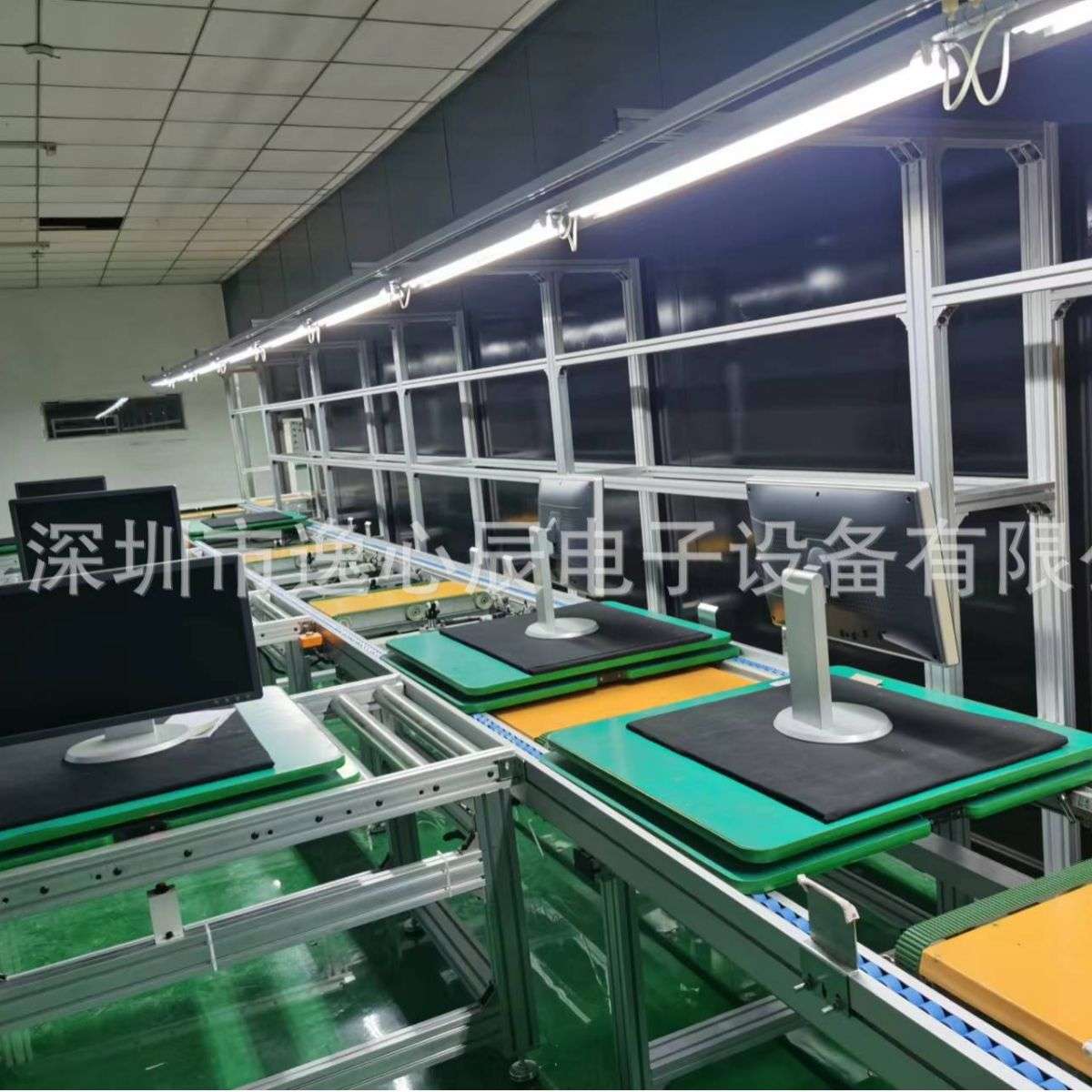 南京工装板循环组装线 壁挂显示屏装配倍速链带测试位电器生产线