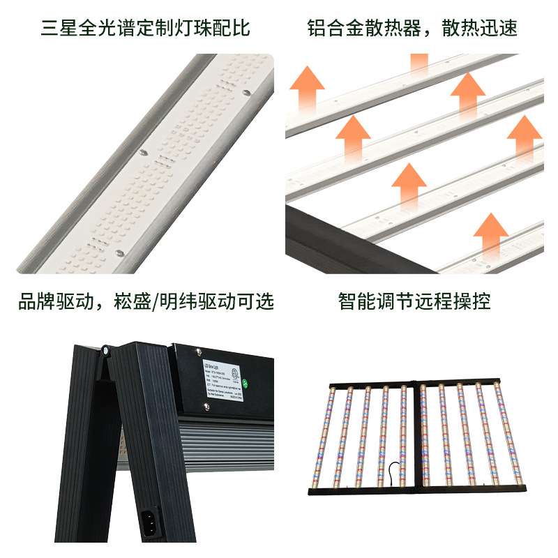跨境LED植物灯可折叠大功率全光谱植物生长灯室内种植大棚补光灯