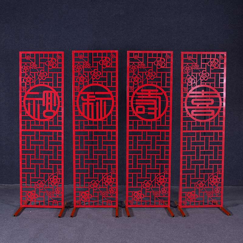 中式婚庆道具铁艺中华门中国风福禄寿喜屏风路引婚礼摆件月亮拱门