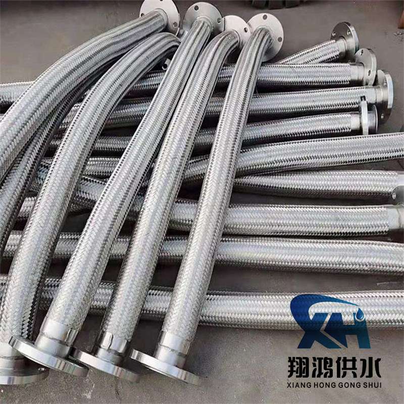 不锈钢法兰式波纹管耐高温高压金属软管编织网软连接DN50/100/200