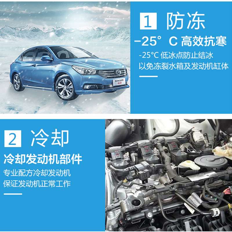 车仆4L汽车防冻液-25℃发动机冷却液水箱宝绿色冷冻液通用车用
