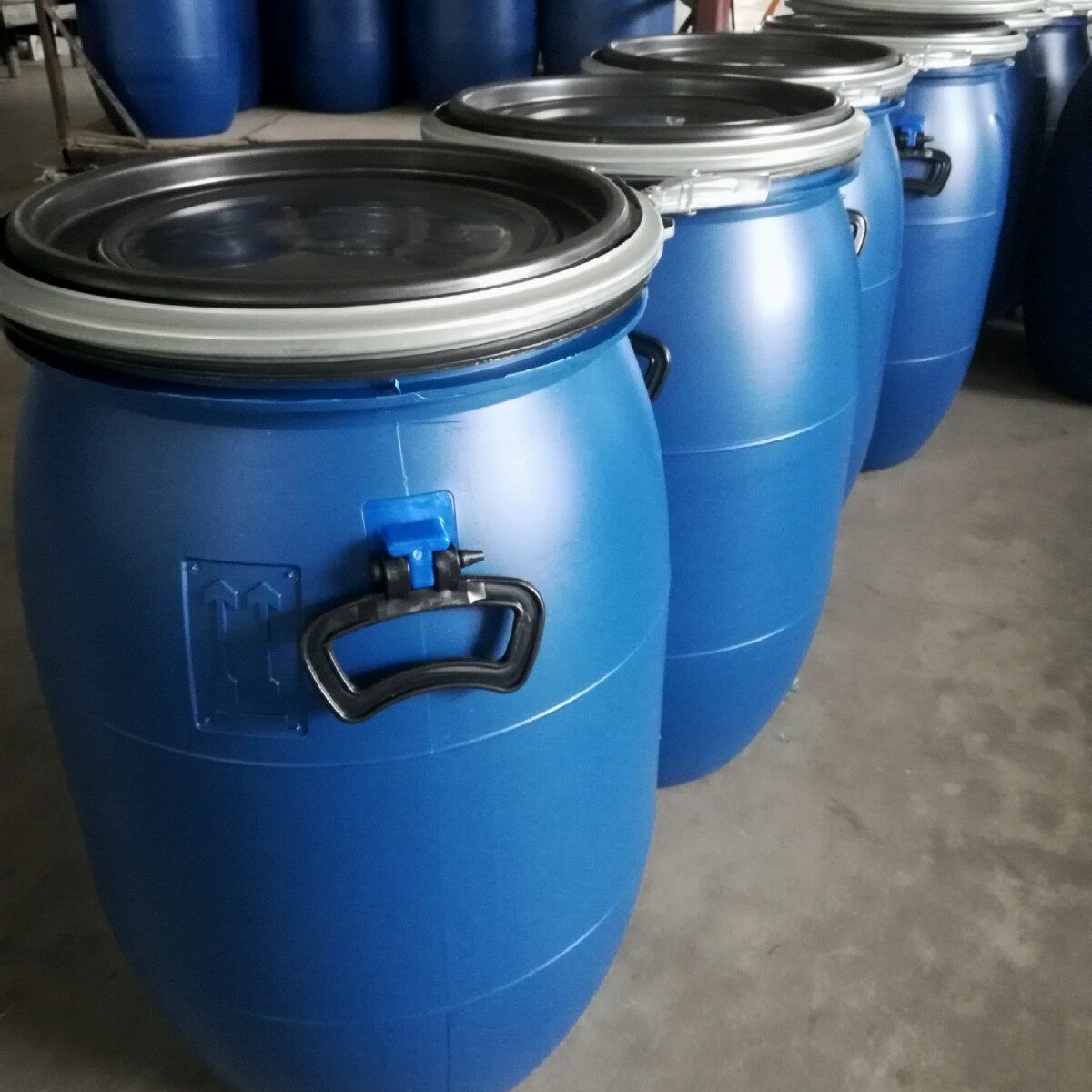 60升塑料桶60L开口桶60KG法兰桶圆桶水桶耐酸碱桶化工桶