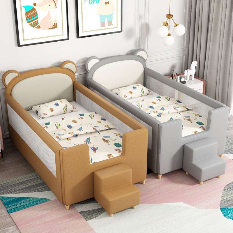 婴儿拼接床实木带护栏小孩床拼接大床baby bed儿童宝宝床加宽神器