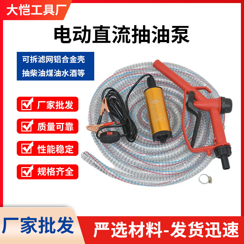 便携式小型12V/24V电动抽油泵抽水泵带220V转换器自驾车载油抽子