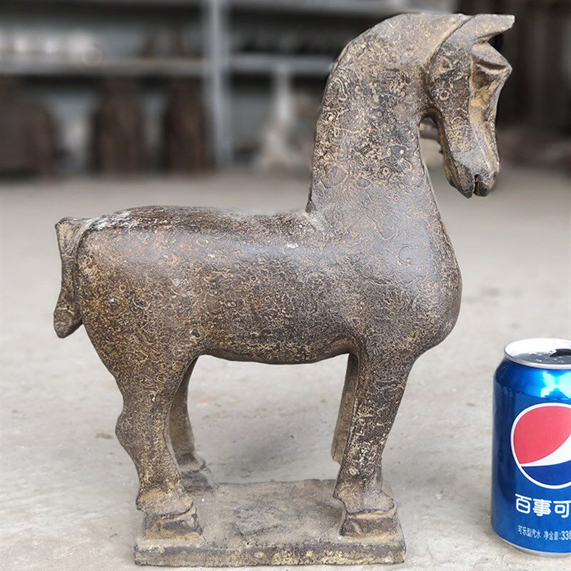 中式装修石雕复古风客厅玄关创意仿古汉唐石马家居手工艺礼品摆饰