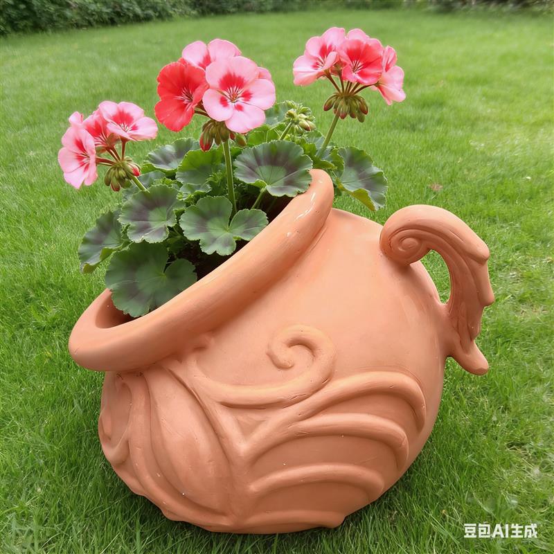星星卧盆庭院大号陶罐景观土陶粗陶红陶花盆花瓶摆件陶瓷大码陶盆
